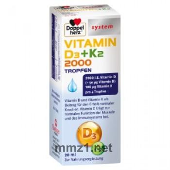 Doppelherz system Vitamin D3+K2 2000 Tropfen - 20 ml