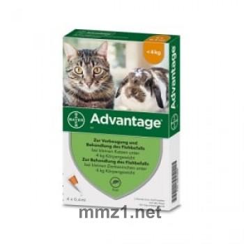 Advantage 40 mg für Katzen und Zierkaninchen bis 4 kg - 4 x 0,4 ml