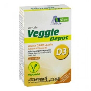 Avitale Veggie Depot Vitamin D3 800 I.E. plus Calcium &amp; Vitamin B5 - 60 St.