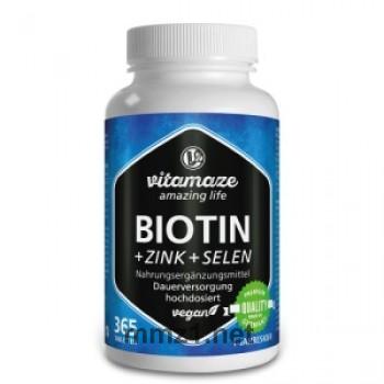 Biotin 10 mg hochdosiert+Zink+Selen - 365 St.