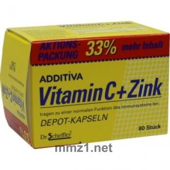 ADDITIVA Vitamin C + Zink Depot-Kapseln - 80 St.
