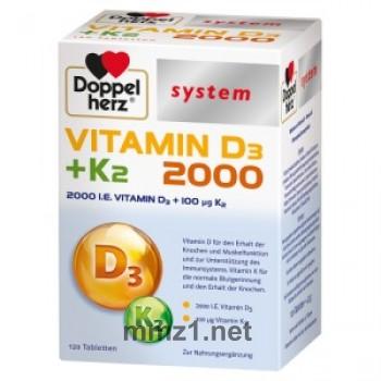 Doppelherz Vitamin D3 2000+K2 system Tab - 120 St.